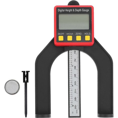 Digitale Profiltiefenmessung Mit Magnetischer Anzeige 0–80 Mm – 15 X 9,8 X 1,8 Cm – Schwarz/rot