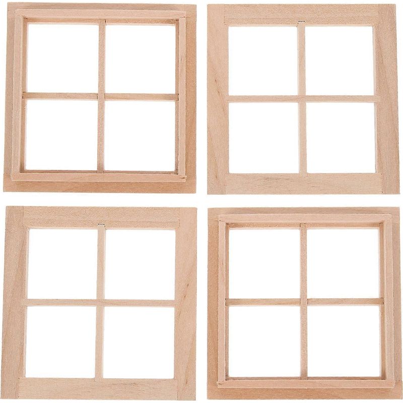 4 Mini-dekorfensterrahmen Für Puppenhäuser – 7 X 1 Cm