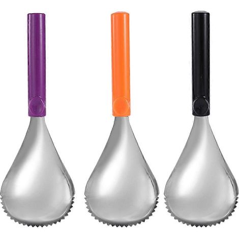 Set Aus 3 Manuellen Kürbisausstechern, Fruchtfleischtrennern Und Kürbiskernausstechern Aus Edelstahl – 25 X 8,5 X 1 Cm