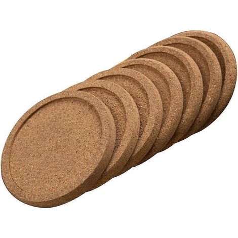 Set Mit 12 Runden, Saugfähigen Und Schlichten Korkuntersetzern (10 Cm Durchmesser) Für Zuhause, Restaurant, Büro Und Bar (ohne Muster). – 10,00 X 10,00 X 1,00 Cm