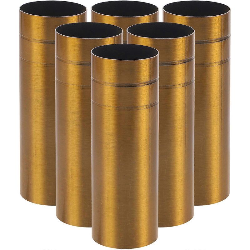Set Mit 6 Metallhülsen Für Kronleuchterfassungen, Zubehör Für Gusseiserne Kerzenleuchter. – 8,00 X 2,50 X 2,50 Cm – Gold