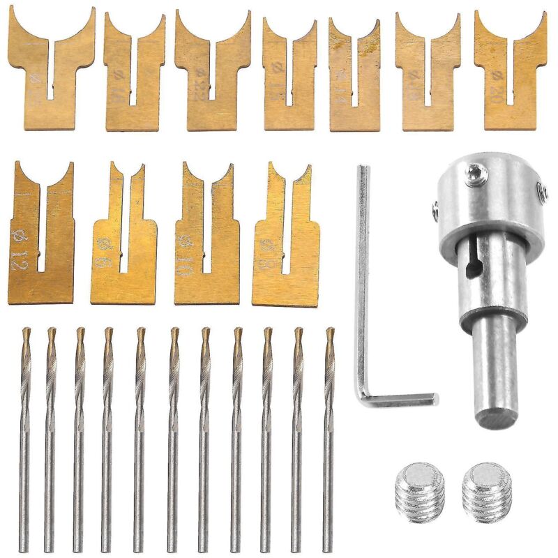 Set Aus 24 Hartmetall-kugelfräsern Für Hölzerne Buddha-perlen, Inklusive Kugelbohrer.