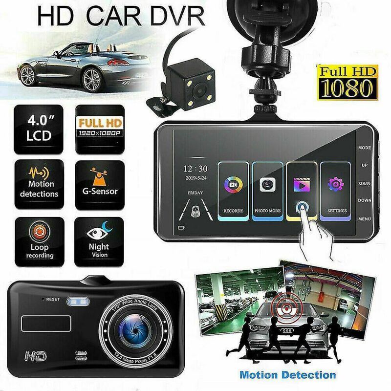 4-zoll-dashcam Mit Zwei Hd-1080p-kameras Vorne Und Hinten Sowie Nachtsichtfunktion