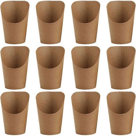 50 Kraftpapier-aufbewahrungsbeutel Für Pommes Frites Und Snacks – 12 X 6 X 6 Cm