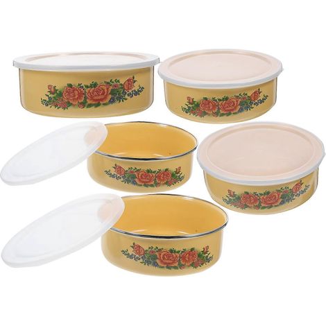 Set Mit 5 Salatschüsseln Mit Deckel Zum Frischhalten Von Speisen Und Instantnudeln – Küchenzubehör – 18 X 6 Cm