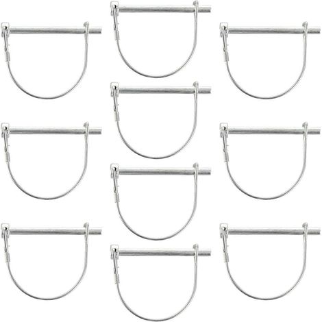 10 D-förmige Wellensicherungsbolzen, Drahtsicherungsbolzen Für Anhänger Und Landwirtschaftliche Fahrzeuge – 7,7 X 6 Cm – Silber