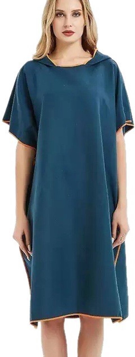 Blauer Schnelltrocknender Surfponcho Austauschbarer Bademantel Kapuzenpullover Geeignet Für Erwachsene Männer Und Frauen Neoprenanzug-oberteil