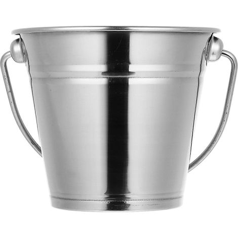 Tragbarer 1-liter-eiskübel Aus Edelstahl Mit Griff, Für Wein, Champagner Und Bier (silber) – 14,00 X 14,00 X 10,00 Cm – Silber