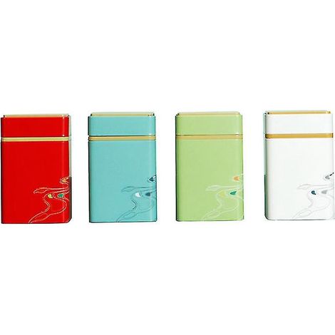 Set Aus 4 Teekannen Aus Weißblech