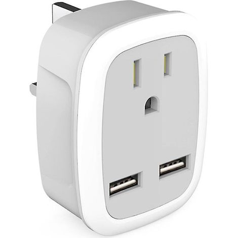 3-in-1-reiseadapter Mit 2 Usb-anschlüssen Für Us-, Eu-, Italienische Und Schweizer Stecker.