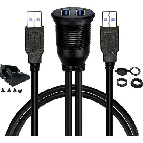 Dual-usb-3.0-stecker Auf Usb-3.0-buchse-verlängerungskabel Für Autohalterung