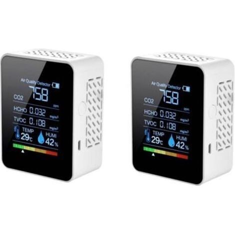 5-in-1-kohlendioxiddetektor – Co2-luftqualitätsmonitor Für Innenräume – Lcd-display – Echtzeit-erkennung – Kompaktes Design
