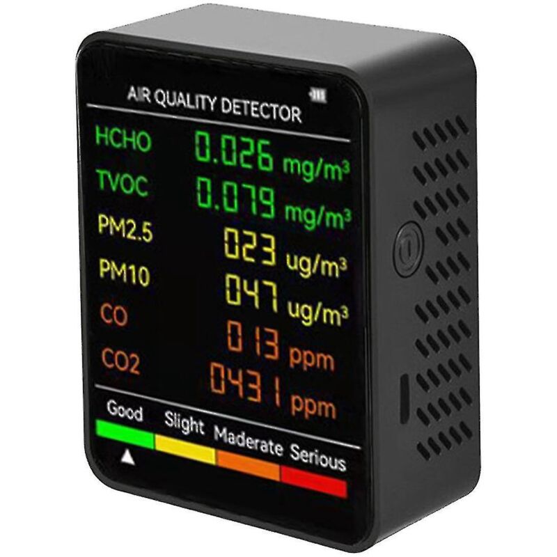 Niuniu 6-in-1 Luftqualitätsdetektor Pm2,5 Pm10 Hco3-tvoc Co2 Formaldehyd-monitor Für Zuhause Und Büro