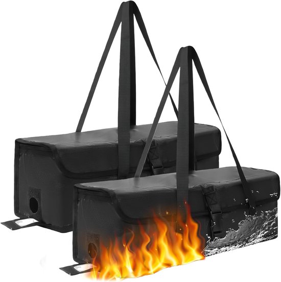 Akkutaschen Für E-bikes, 49 X 16 X 16 Cm, Feuerfest Bis 2300 °c, Wasserdicht, Explosionsgeschützt, 6-lagig Feuerfest, Schutzhüllen Für E-bikes