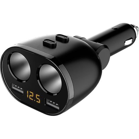 100-w-12-24-v-2-steckdosen-zigarettenanzünderadapter Mit 4 Usb-anschlüssen Für Gps