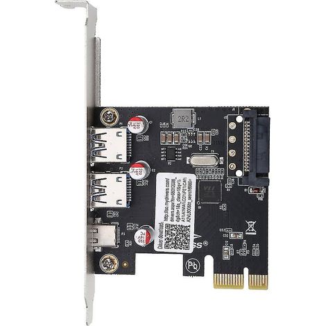 Pci Express Zu Usb 3.1 Typ-c Erweiterungskarte Mit 2 Usb 3.0 Typ-a Anschlüssen Und 15-poligem Sata-anschluss (txb055)