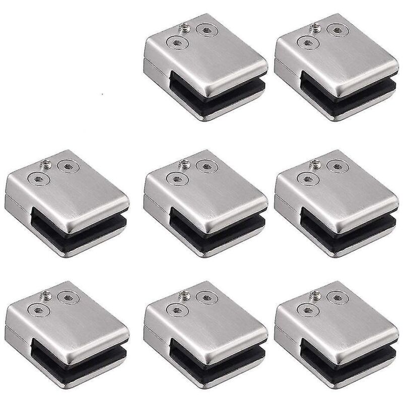 Glasklemmen, 8er-set Quadratische Edelstahlklemmen, Flachrücken-klemmwerkzeug Für 6–8 Mm Glas