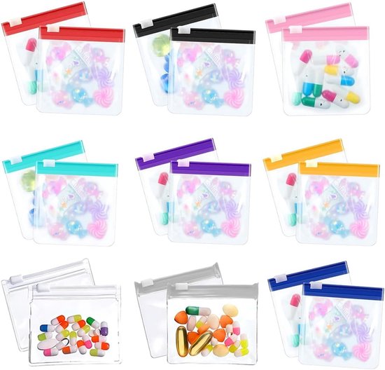 18 Mini-transparente Reißverschlussbeutel (7 X 7,6 Cm), Wiederverwendbare Aufbewahrungsbeutel Für Reisen, Kleinunternehmen Und Süßigkeiten