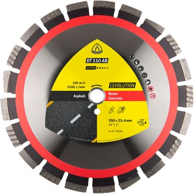 Klingspor DT 350 AB Diamanttrennscheiben, 350 x 3,2 x 20 mm 21 Segmente 40 x 3,2 x 12 mm, Weitverzahnt