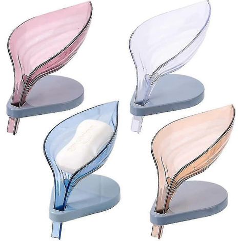 Set Mit 4 Seifenschalen Aus Kunststoff, Seifenhalter Für Das Badezimmer Mit Saugnäpfen Zum Wasserablauf