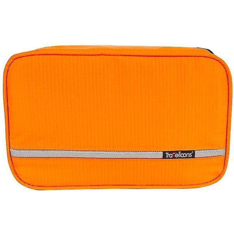 Hängender Reise-kulturbeutel, Ideal Zur Aufbewahrung Von Toilettenartikeln, Kosmetik Und Make-up. Mit Stabilem Aufhängehaken. Duschbeutel – Schwarz Und Orange.
