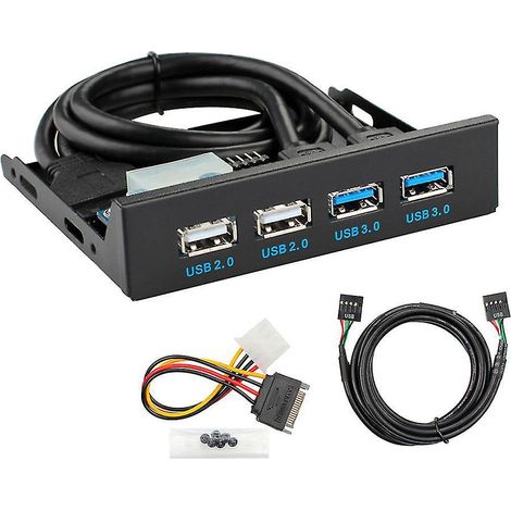 4-port 3,5-zoll 9-pin/19-pin Hub Zu Usb 3.0/2.0 Diskettenlaufwerksschacht Für Desktop-pcs.