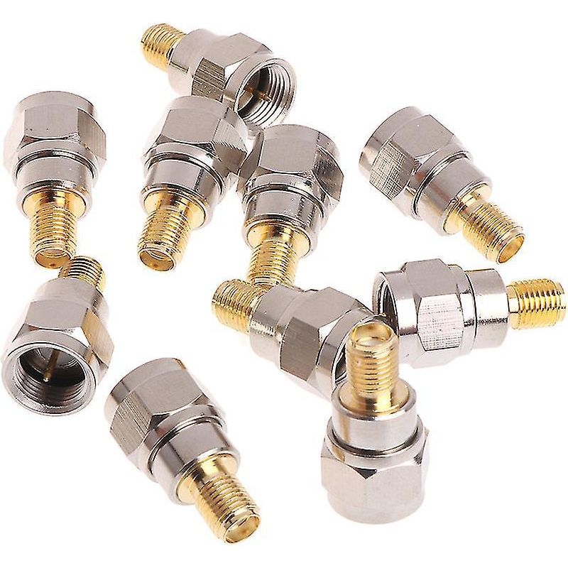 Packung Mit 10 Hf-koaxialadaptern Aus Stahl, F-stecker Auf Sma-buchse