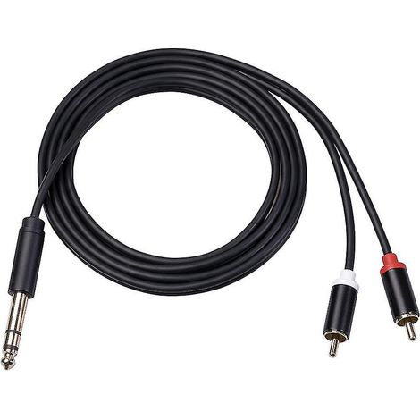 6,35 Mm Klinke Auf 2 Cinch-aux-audio-splitterkabel Für Fernseher, Pc, Verstärker, Dvd-player Und Lautsprecher