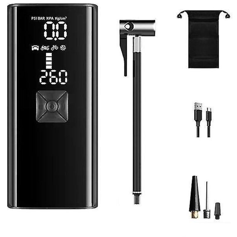 Mini-tragbarer Luftkompressor 6000 Mah, 150 Psi, Elektrischer Aufbläser, Kompatibel Mit Schrader/presta/dunlop-ventilen, Mit Led, Ideal Für Auto/motorrad.