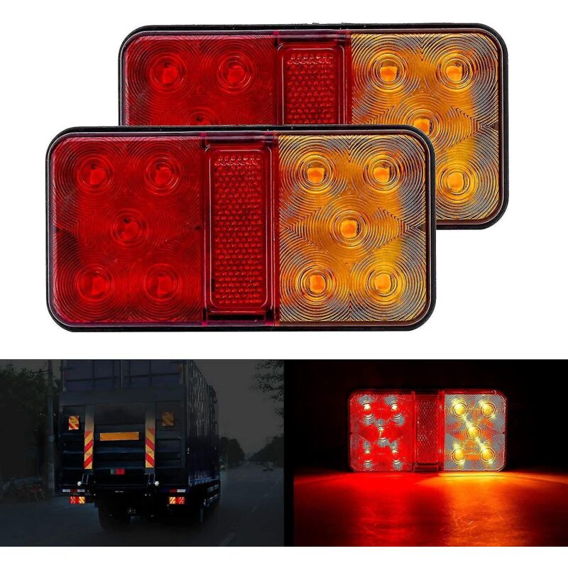 Set Mit 2 Multifunktionalen Led-rückleuchten Für Anhänger, Wasserdicht, 12 V, Parkpositionsanzeige