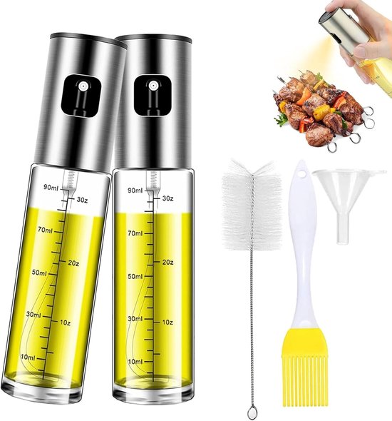 Ölsprühflasche Für Heißluftfritteuse – Speiseölspray Mit Schale Und Trichter – Ölsprüher Für Salate, Grillgerichte Und Backwaren – 2-teilig