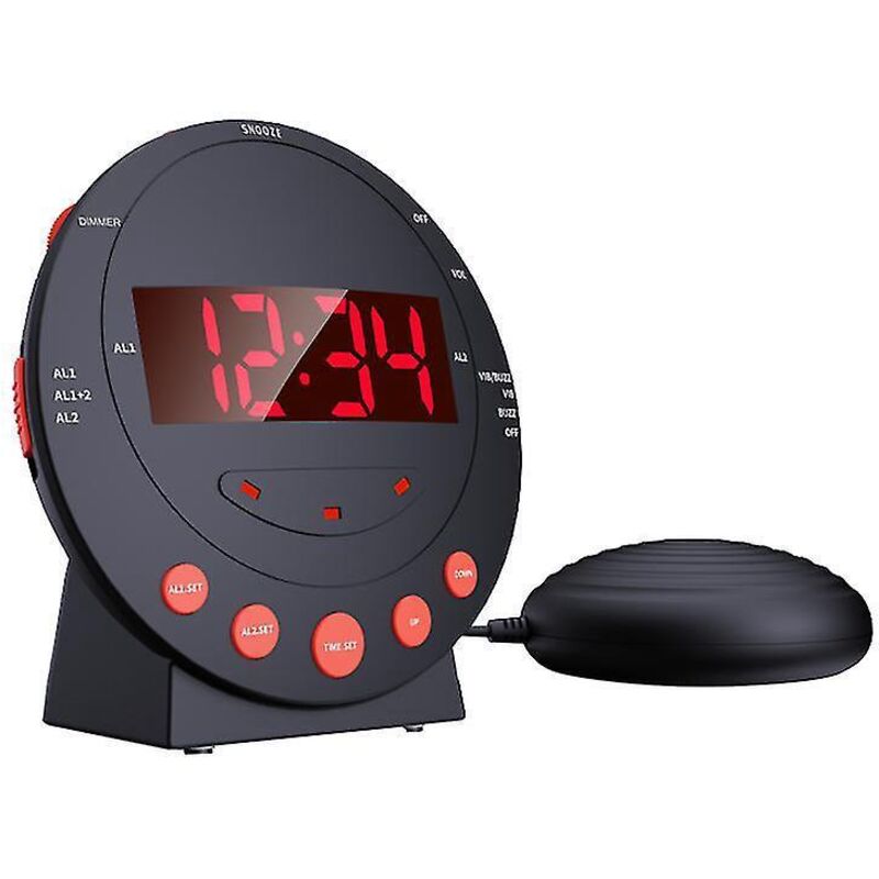 3-in-1-vibrationswecker Mit Blinkendem Led-licht, Schlummerfunktion Und Alarmton – Ideal Für Tiefschläfer, Hörgeschädigte Und Senioren. Inklusive Usb-ladegerät (eu-stecker).