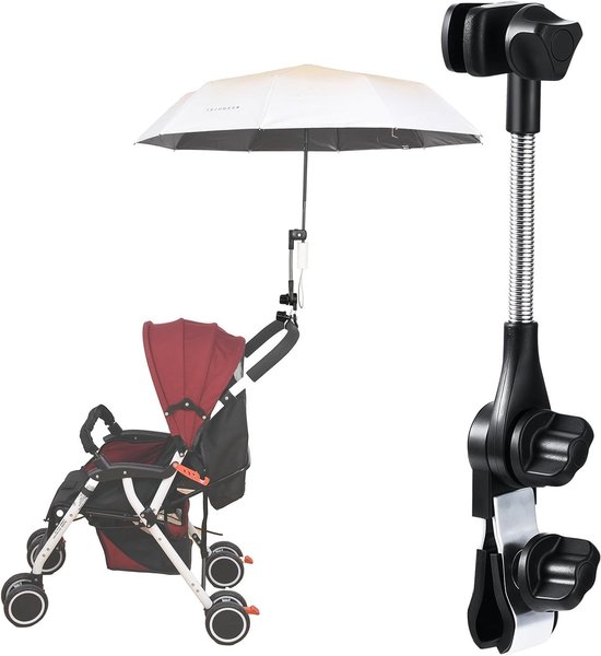Universeller Schirmhalter Für Kinderwagen, Buggy, Fahrrad Und Strandstuhl – Schwarz
