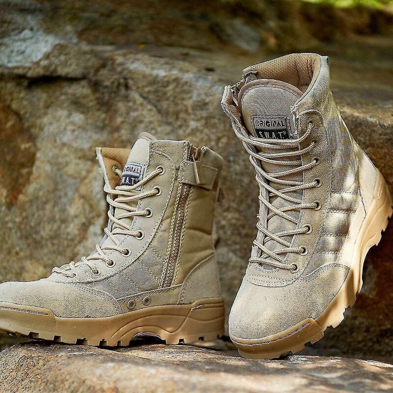Militärstiefel Für Die Wüste, Uniformen Von Spezialeinheiten, Arbeits- Und Sicherheitsschuhe Für Damen Und Herren, Kampfstiefel Mit Reißverschluss, Sneaker – Größe 38 – Sand