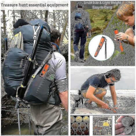 Vollständig Wasserdichter Metalldetektor Mit Pinpointer Und 9-v-batterie Im Lieferumfang Enthalten