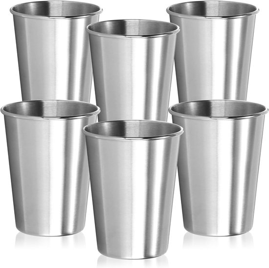 Set Mit 6 Edelstahlbechern 260 Ml Aus Edelstahl 304 Leichte Robuste Trinkbecher Für Camping Reisen Oder Zuhause Unzerbrechlich Bpa-frei Und 260 6