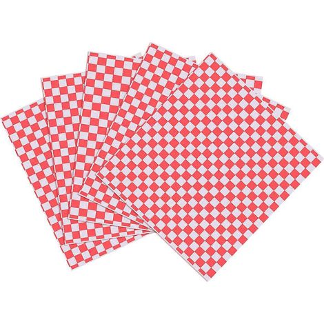 Ounona 100 Blatt Kariertes Geschenkpapier Für Feinkostkörbe, Kariertes Lebensmittel-einpackpapier, Fettabweisend, Verhindert Lebensmittelflecken – Rot