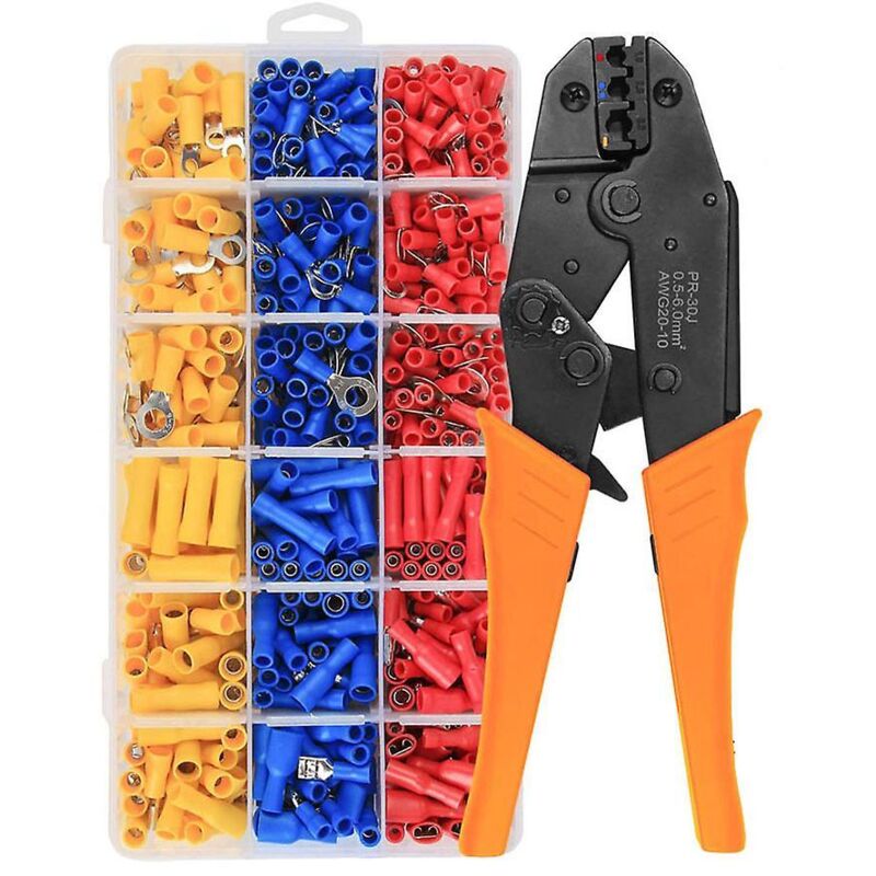 Professionelle Ratschen-crimpzange Für Elektriker Mit 700 Elektrischen Crimpanschlüssen Für Kabel Von 0,5 Bis 1,5 Mm² / Von 1,5 Bis 2,5 Mm² / Von 4,0 Bis 6,0 Mm²