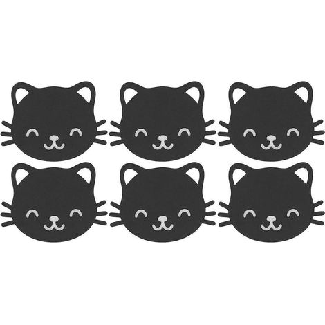 Set Mit 6 Untersetzern Mit Cartoon-tiermotiven, Nordischer Stil, Wärmeisolierend Und Hitzebeständig, Für Den Couchtisch, Katzenmotiv.