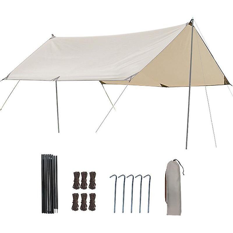 Leichte, Wasserdichte Und Uv-beständige Campingplane, 300 X 300 Cm, Mit Seilen Und Heringen