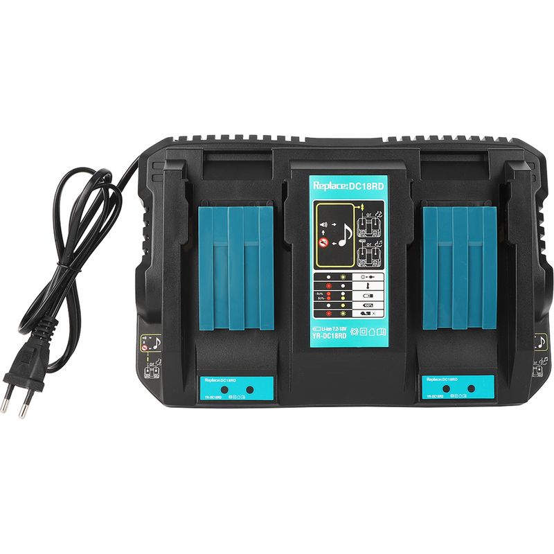 Dual-usb-akkuladegerät Dc18rd, Kompatibel Mit Makita Bl1830 Und Bl1430, 14,4–18 V, Eu-stecker 110–230 V