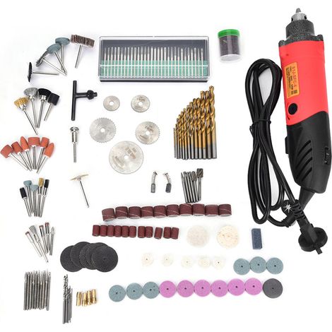 Mini-bohrmaschine Mit Gravierfunktion, 240 W, 6 Einstellbaren Geschwindigkeiten Und 6 Zubehörteilen Für Schmuck- Und Holzbearbeitung – 220-v-eu-stecker