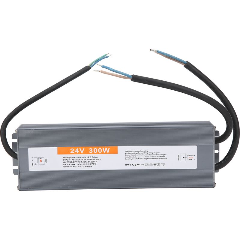 Wasserdichtes 300-w-led-netzteil (24 V Dc), Ultradünn Für Innen- Und Außenbeleuchtung, Wechselstrom 170–250 V, 50/60 Hz