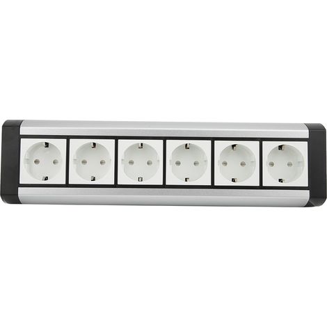 6-fach Steckdosenleiste Aus Aluminiumlegierung – Eu-standard 250 V Für Büro Und Zuhause