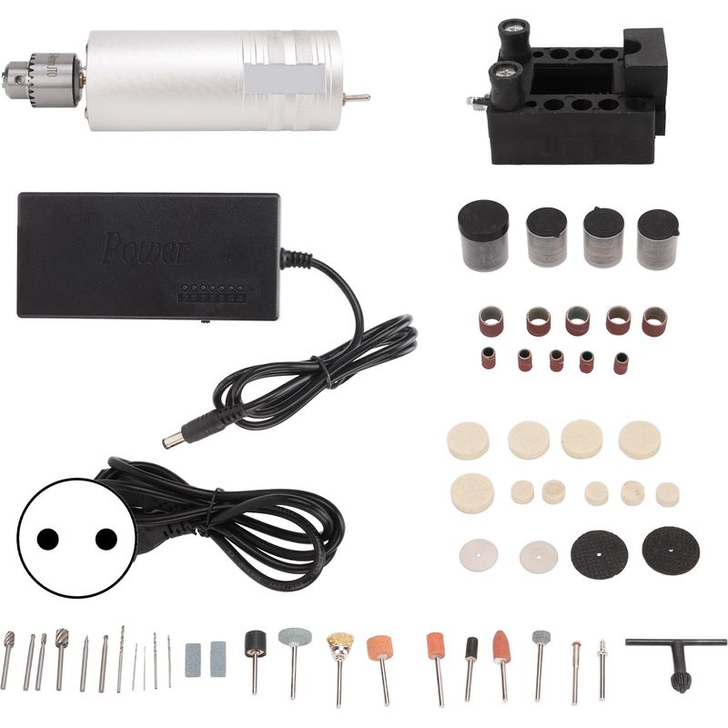 Mini-elektrobohrmaschine Für Holz, Stein Und Metall – Diy-set Zum Polieren, Schneiden Und Gravieren – 100–240-v-netzteil Mit Eu-stecker