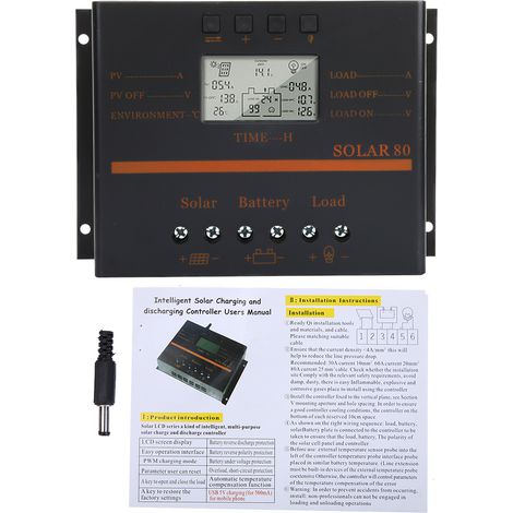 80a 12v/24v Pwm-solarladeregler Mit Lcd-anzeige Für Solarmodule