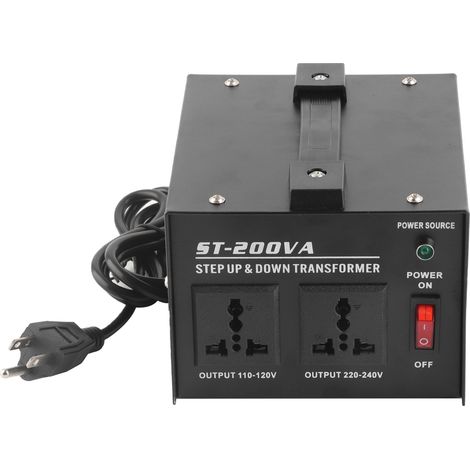 200-w-spannungswandler Mit 2 Universalsteckdosen, 100-v-auf-220-v-reisetransformator, Us-adapter St-200va