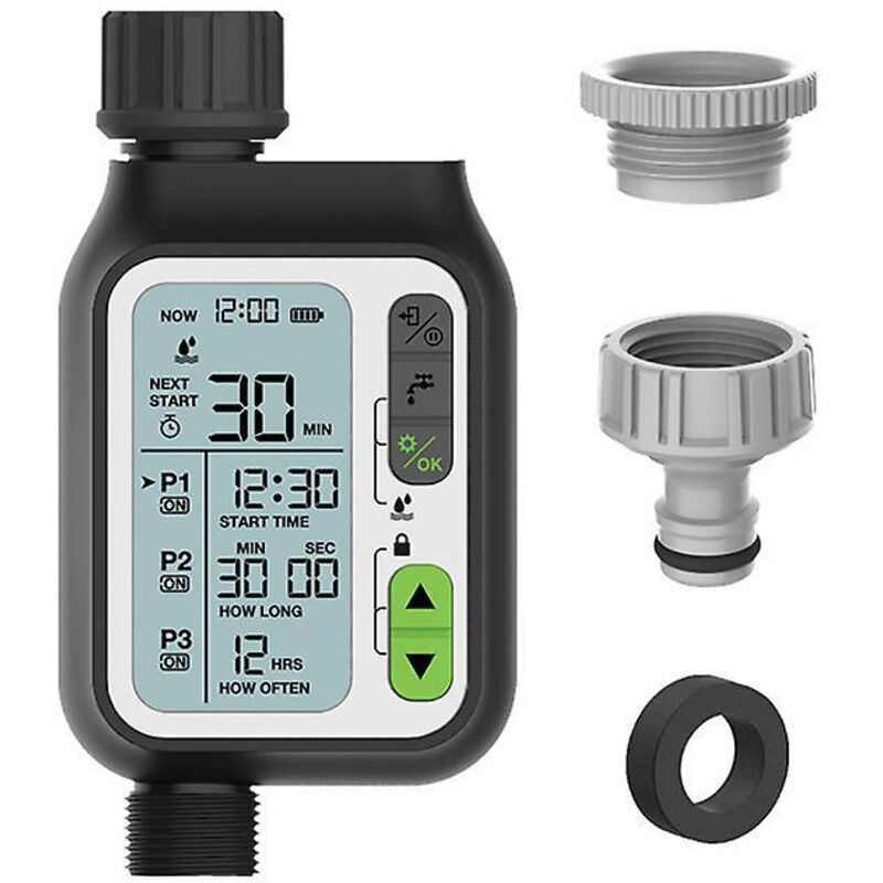 Bewässerungsuhr Mit 3 Separaten Bewässerungsprogrammen, Regensensor, Wasserdichtem Design Und Mehreren Modi - Ideal Für Die Gartenbewässerung