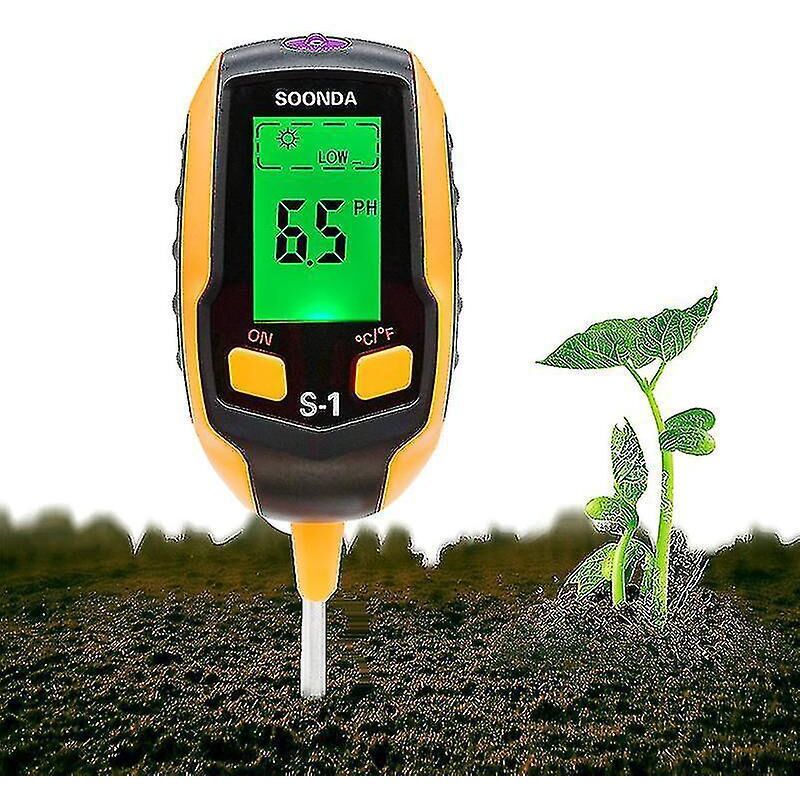 4-in-1 Boden-ph-tester, Feuchtigkeitsmesser, Digitales Pflanzenthermometer, Luftfeuchtigkeitsmesser