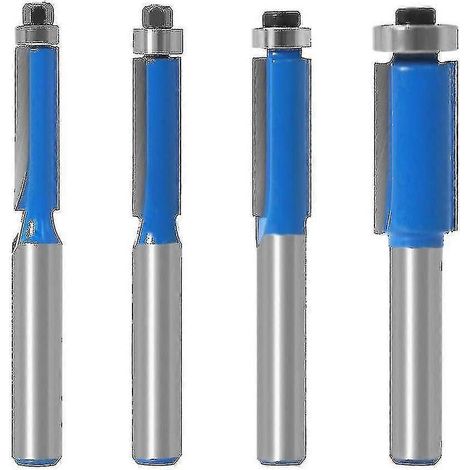 4 X 8 Mm Kopierfräser Für Heimwerkerprojekte, Mit Oberem Anlaufring Am Schaft Und Bündigfräser